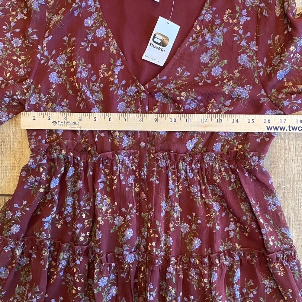 Inspired Hearts Floral Tiered Babydoll Dress Floral Long Sleeve Dress 🆕 - Picture 8 of 13